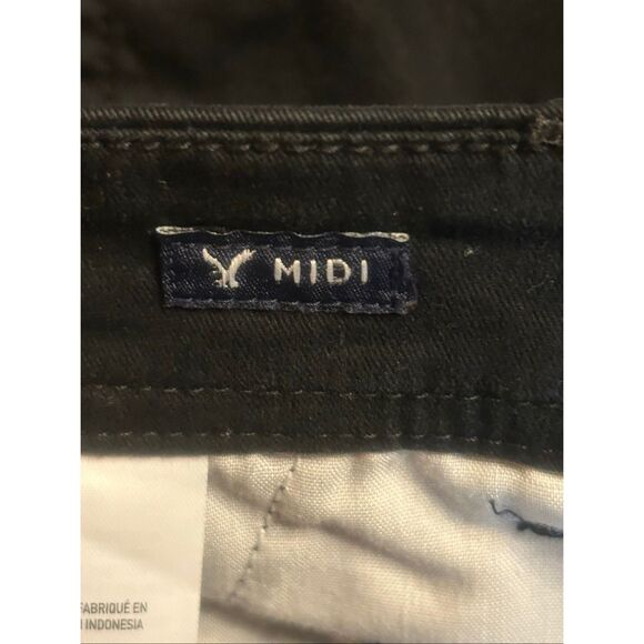 American Eagle Outfitters black Chinos stretch midi size 6 (5795) - Picture 4 of 5